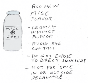 A bottle of Misc Joos, with warning label